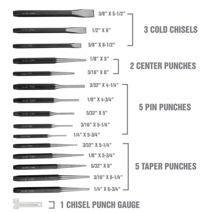 3/8 x 5 Center Punch, Punch Chisel